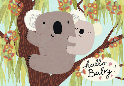 Greetings card - Hallo Baby! Koalas