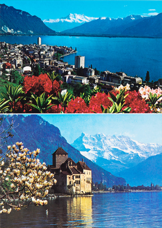 Carte postale de Montreux et Chillon