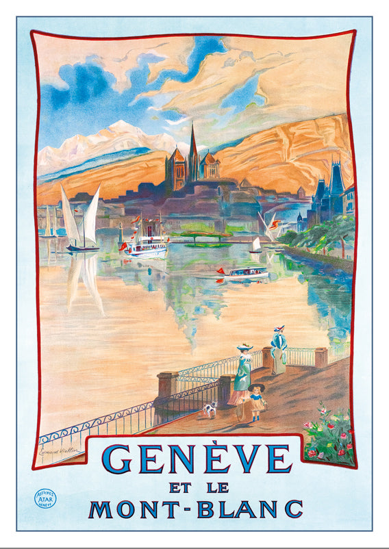 A-10724 - GENÈVE ET LE MONT-BLANC  - Poster by  Edmond Viollier about 1908