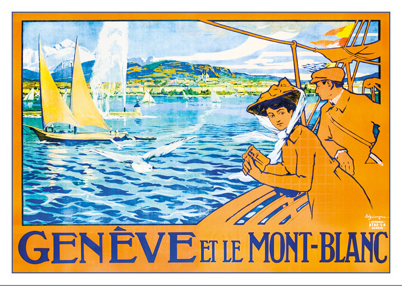 10725 - GENÈVE ET LE MONT-BLANC - Affiche d'Edouard Elzingre - 1900