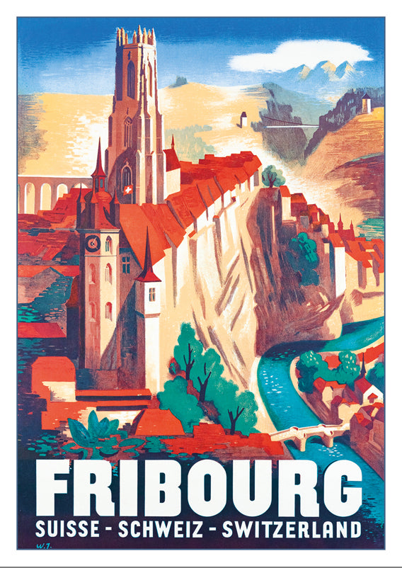 A-10726 - FRIBOURG - Poster by Willy Jordan - 1938