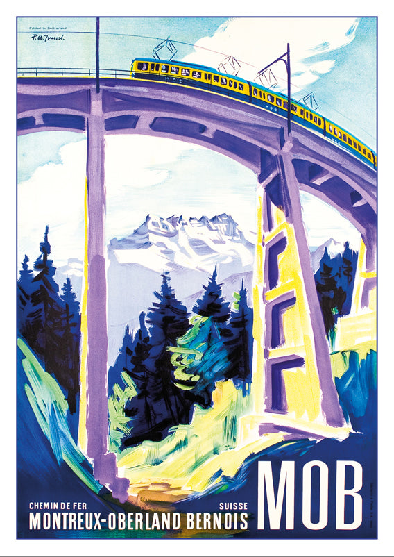 A-10742 - MOB - MONTREUX-OBERLAND-BERNOIS - Poster by Pierre Alexandre Junod about 1950