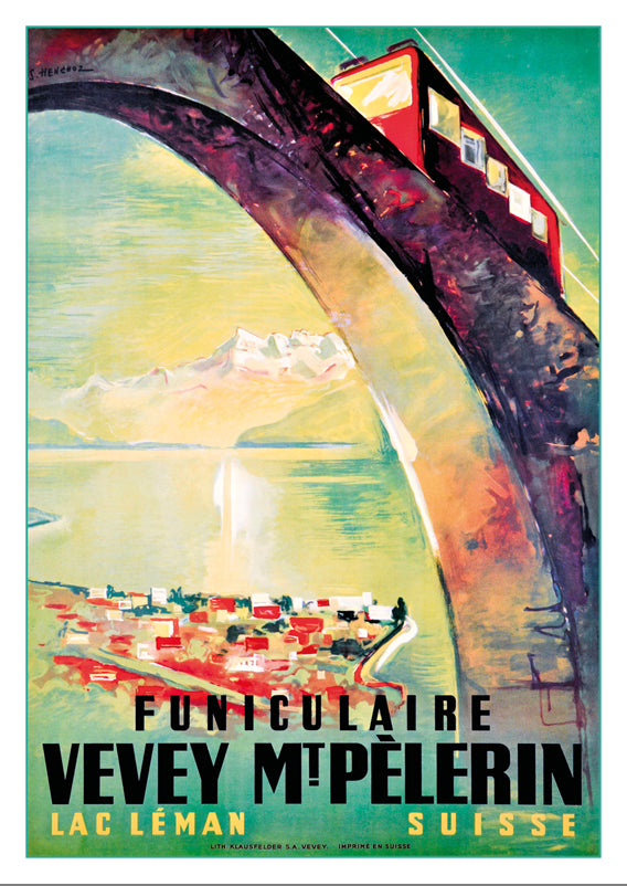 A-10745 - FUNICULAIRE VEVEY-MONT-PÈLERIN - Poster by Samuel Henchoz about 1953