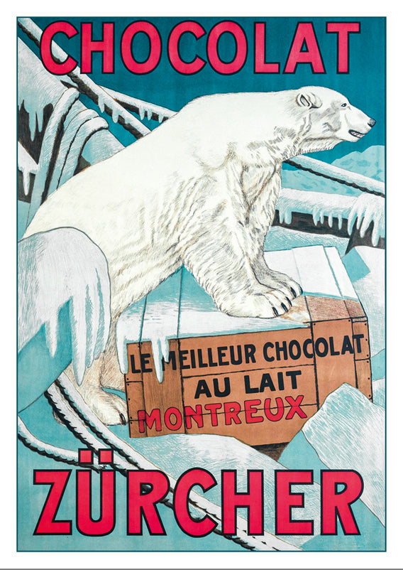 A-10753 - CHOCOLAT ZÜRCHER - MONTREUX - Plakat von Henry-Claudius Forestier um 1900