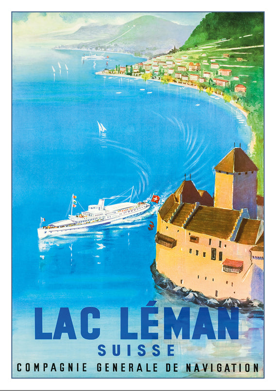 A-10769 - LAC LÉMAN ET CHÂTEAU DE CHILLON - Poster by 1952