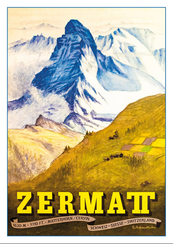 A-10787 - ZERMATT - Matterhorn - Le Cervin - Poster by Emil Aufdenblatten - 1956