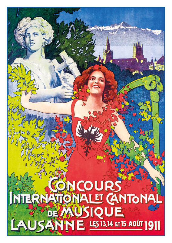 10797 - LAUSANNE - CONCOURS INTERNATIONAL ET CANTONAL DE MUSIQUE - Plakat um 1911