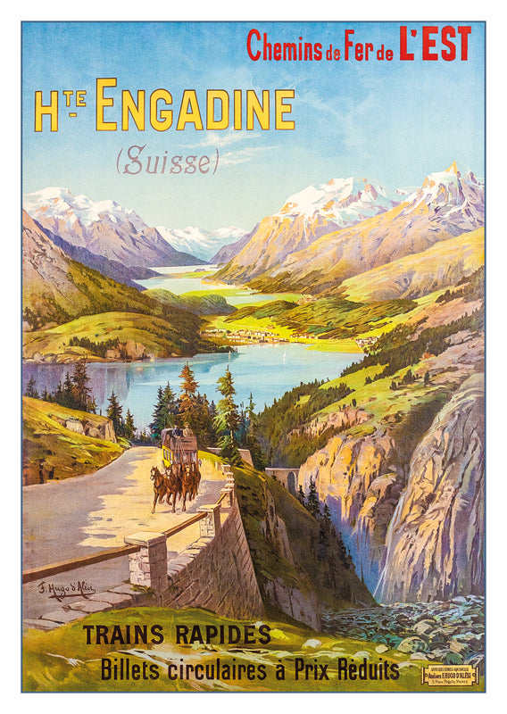 10806 - HTE ENGADINE - CHEMIN DE FER DE L'EST - Plakat von Frédéric Hugo d'Alési um 1895