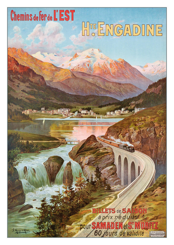 10807 - HTE ENGADINE - CHEMIN DE FER DE L'EST - Plakat von Frédéric Hugo d'Alési um 1904