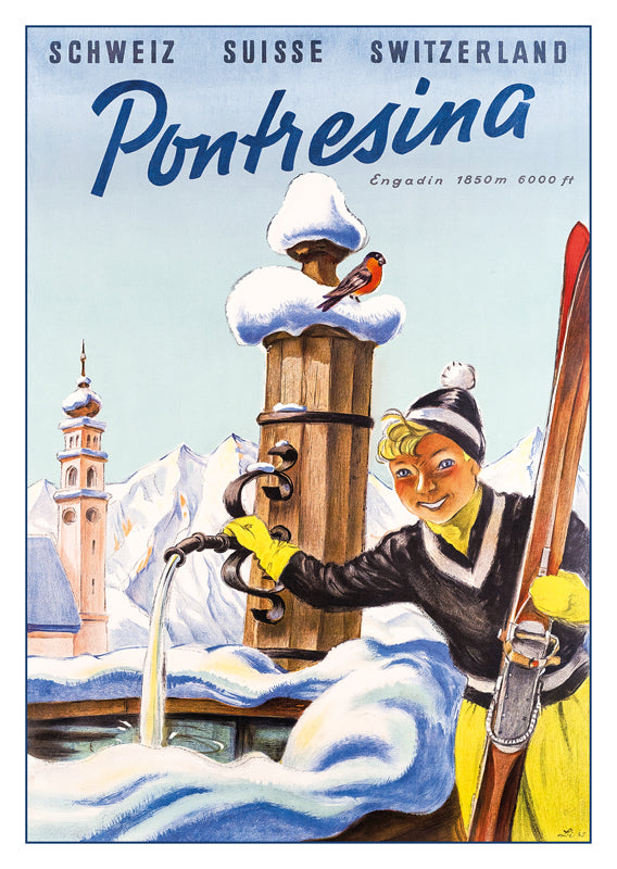 10809 - PONTRESINA - Plakat von Herbert Berthold Libiszewski (LIBIS) - 1955