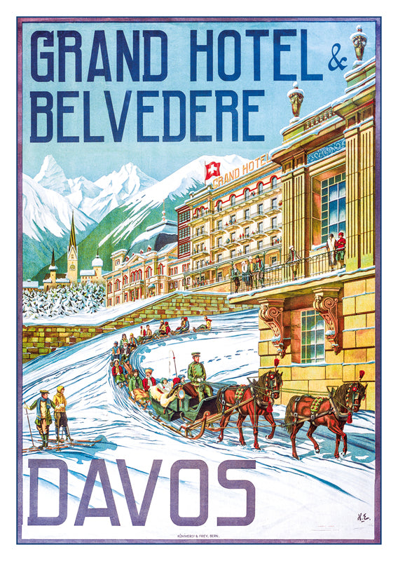 10813 - DAVOS - GRAND HÔTEL & BELVÉDÈRE - Plakat um 1912