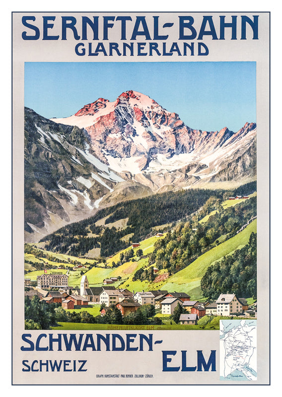 10830 - SERNFTAL-BAHN - GLARNERLAND - Affiche vers 1910