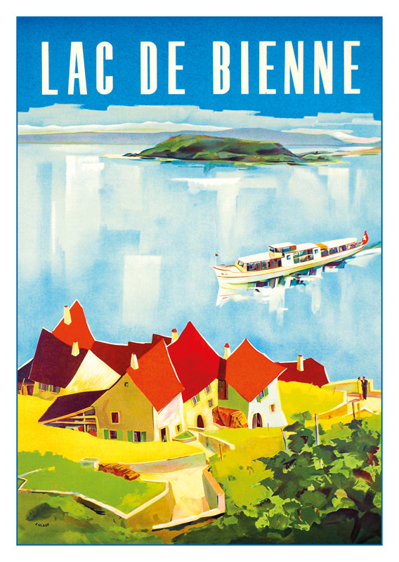 A-10840 - LAC DE BIENNE - Poster by Walter Zulauf about 1950