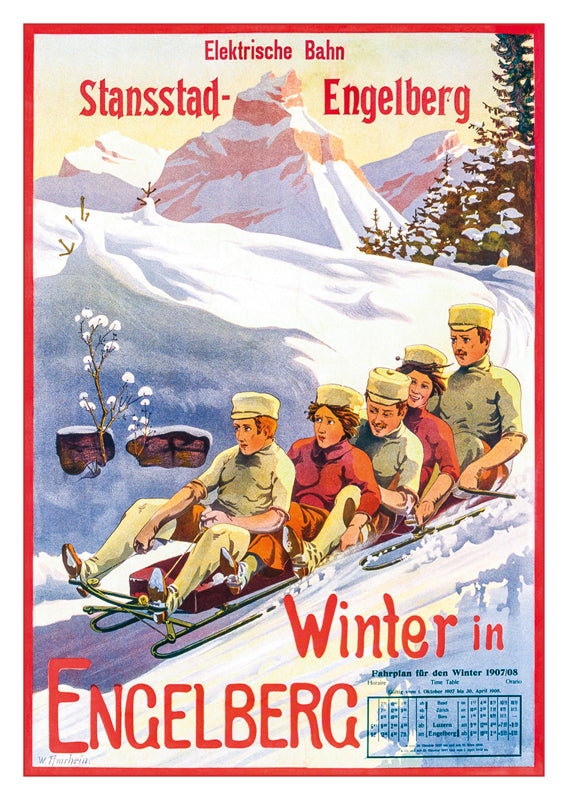 10850 - WINTER IN ENGELBERG - Affiche de Wilhelm Amrhein - 1907