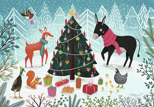 Christmas tree and animals