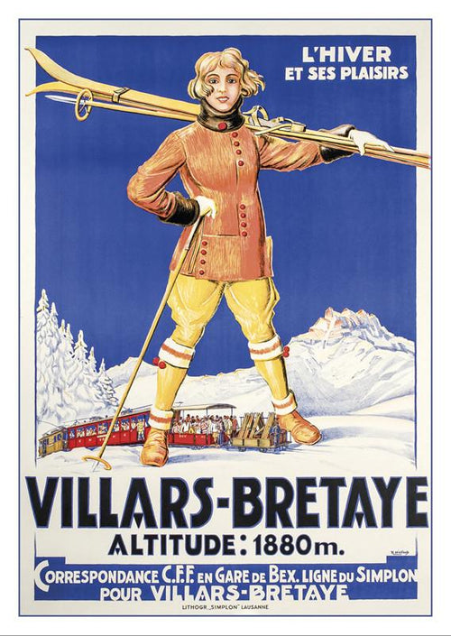 VILLARS - BRETAYE - Poster by René Michaud - 1920