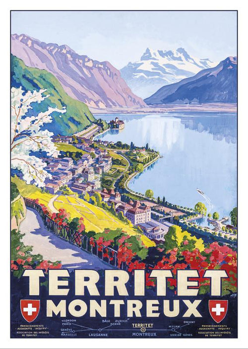 TERRITET - MONTREUX - Poster by Johann Emil Müller - About 1927