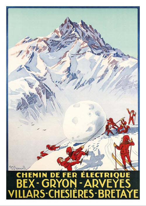 10550 - BEX - GRYON - ARVEYES VILLARS - CHESIÈRES - BRETAYE - Poster by Johann Emil Müller - 1925