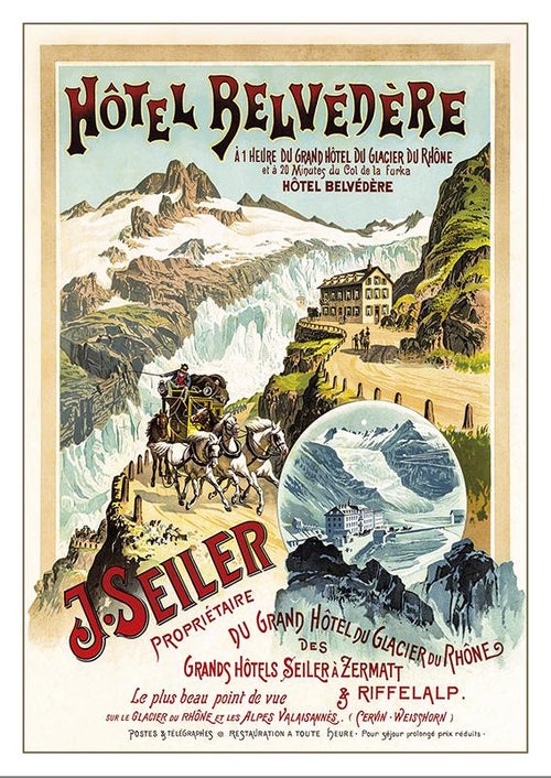 Postcard - FURKA - HÔTEL BELVÉDÈRE - Poster from 1895