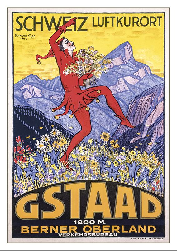 Postcard - GSTAAD - Poster by François Gos - 1924