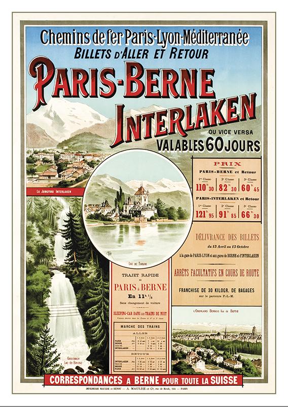 Postcard - PARIS - BERNE - INTERLAKEN - Poster  about 1900