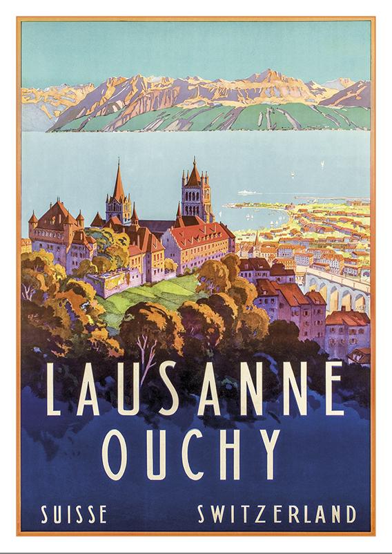 Postcard - LAUSANNE - OUCHY - Poster by Johann Emil Müller - 1929