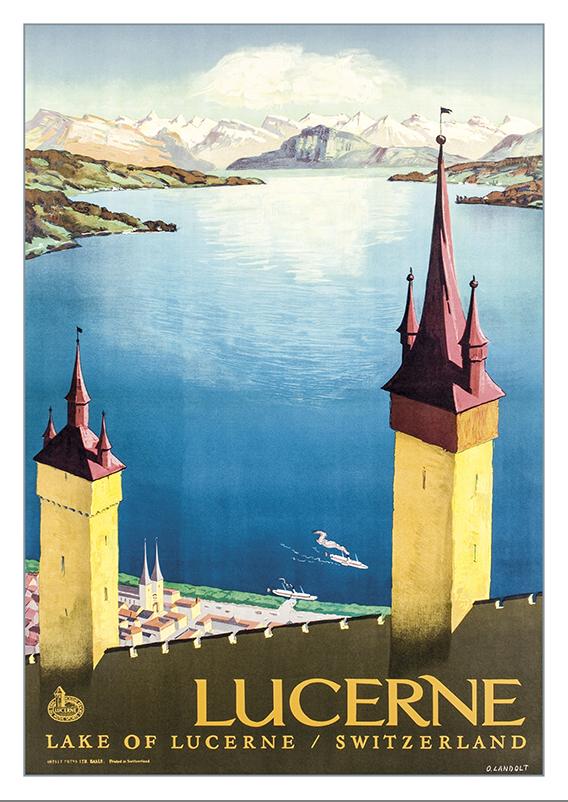Postcard - LAKE OF LUCERNE - Poster by Otto Landolt - 1936