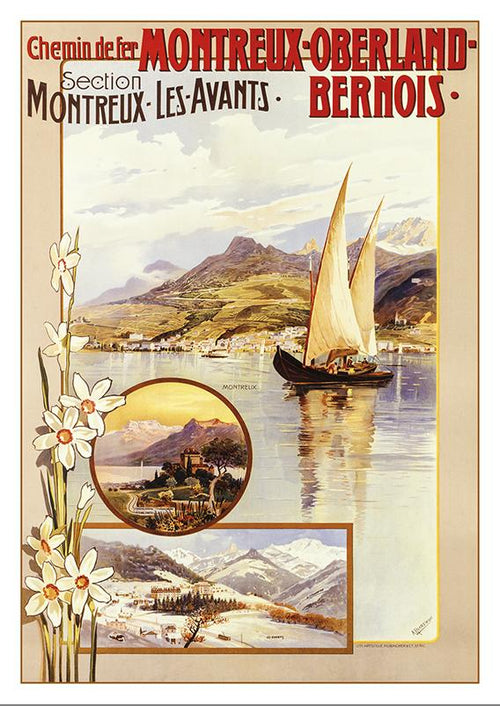 Postcard MONTREUX-OBERLAND-BERNOIS - Poster by Anton Reckziegel - 1901