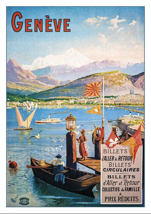 Postcard GENÈVE - Poster by Henri Ganier-Tanconville about 1900