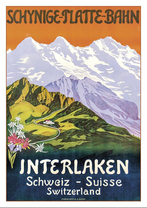 Postcard INTERLAKEN - Schynige-Platte-Bahn - Plakat um 1935