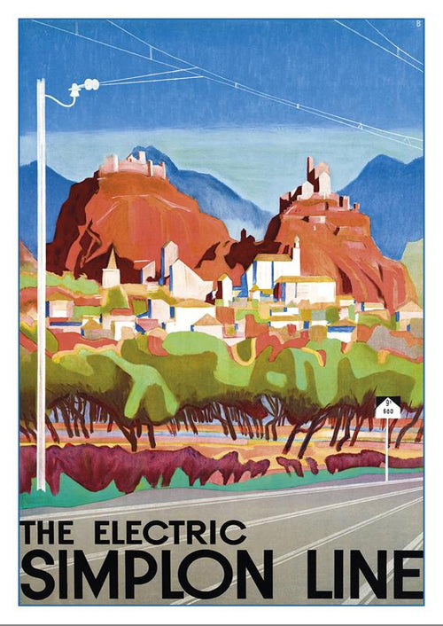 THE ELECTRIC SIMPLON LINE - Poster by Otto Baumberger - 1934