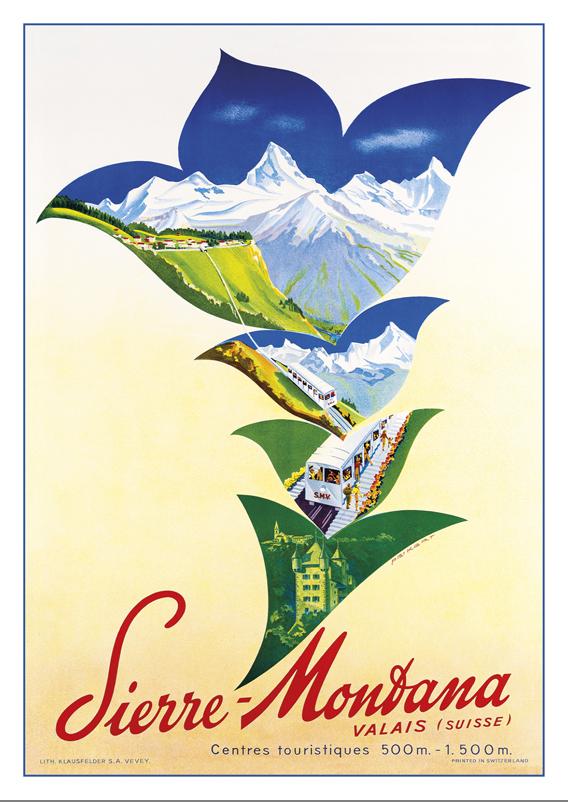 SIERRE - MONTANA - Poster by Martin Peikert - 1948