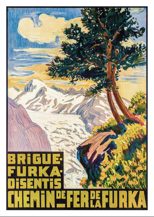 CHEMIN DE FER DE LA FURKA - Poster by François Gos - 1914