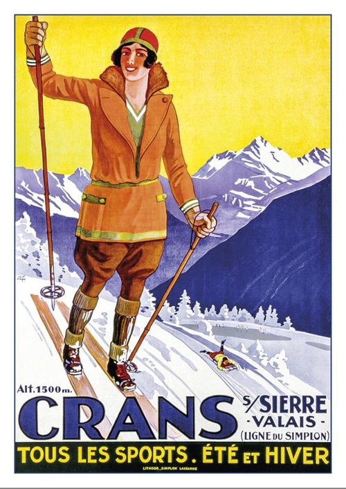 CRANS SUR SIERRE - Poster by Johann Emil Müller - 1925