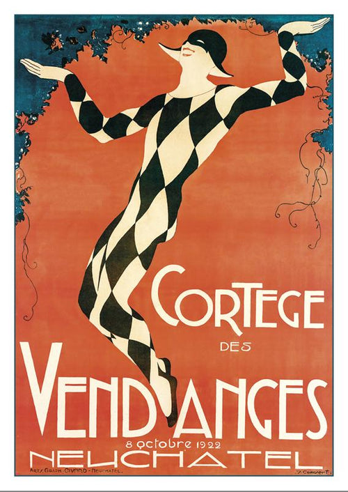 NEUCHÂTEL - Cortège des Vendanges - Poster by Jean Convert - 1922