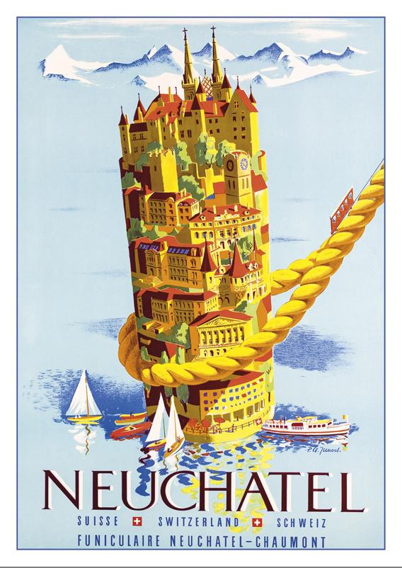 NEUCHÂTEL - Poster by Pierre Alexandre Junod - 1953