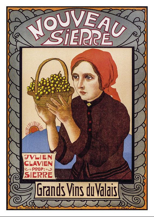 SIERRE - Grands vins du Valais - Poster by Olsommer - 1910