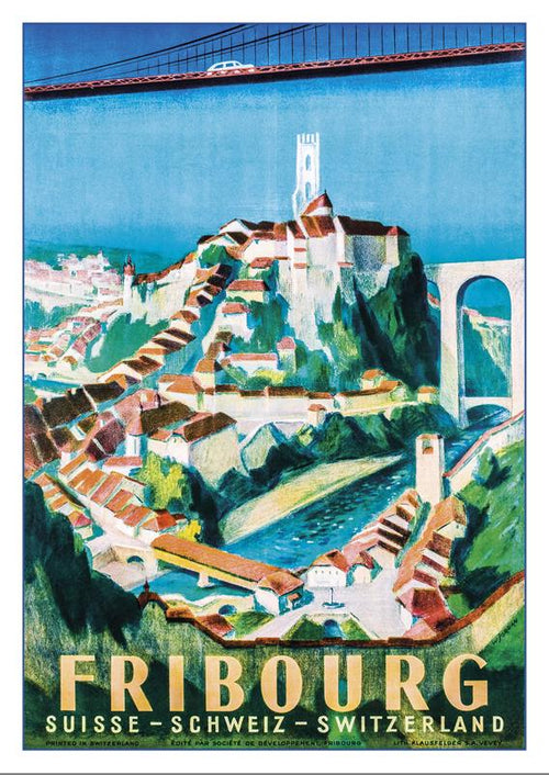 FRIBOURG - Poster by Willy Jordan - 1945