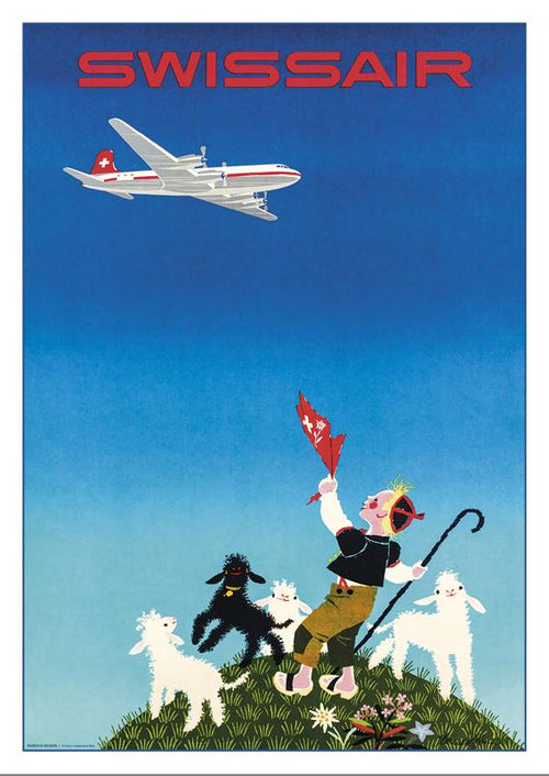 SWISSAIR - Poster by Donald Brun - 1954