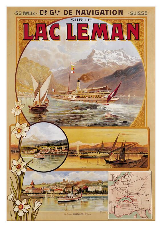 LAC LEMAN vers 1900. Affiche d’Anton Reckziegel