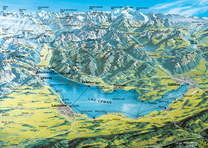 6725 - Panorama du lac Léman et des Alpes, Suisse